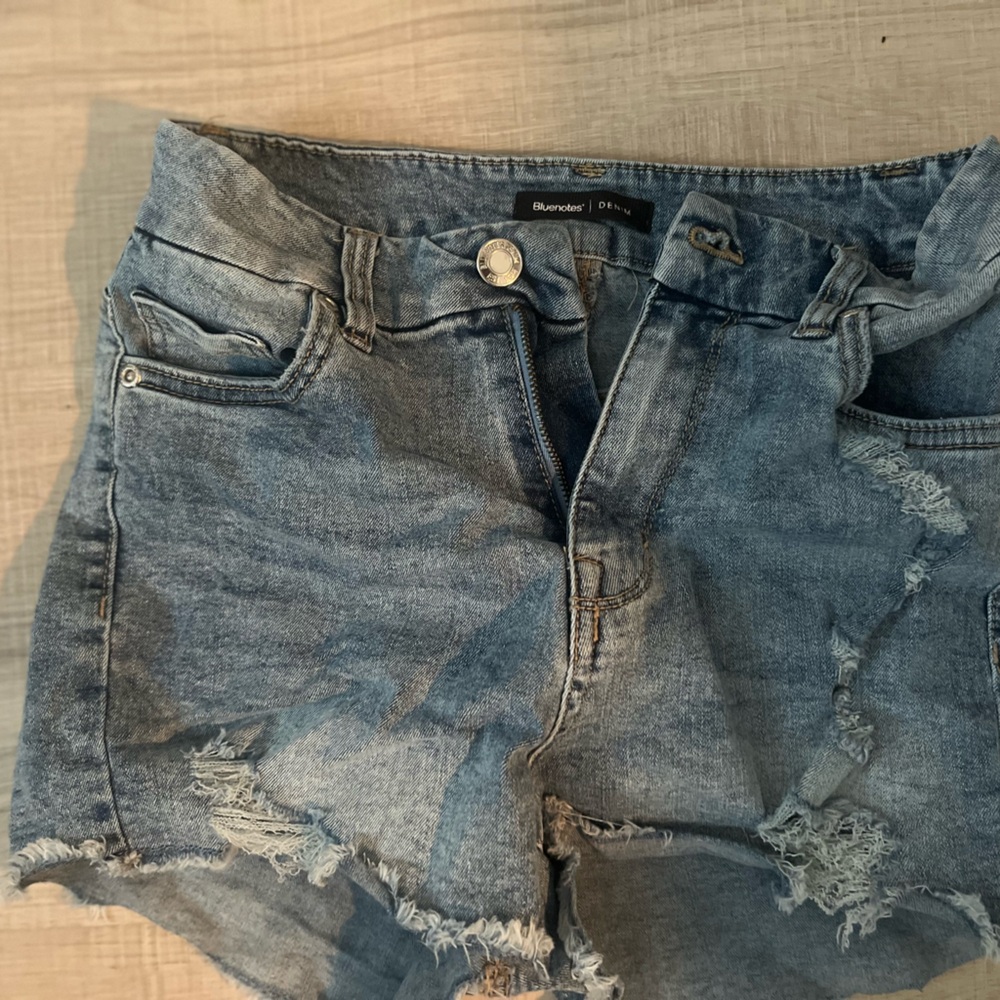 Bluenotes Light Blue Distressed Denim Shorts